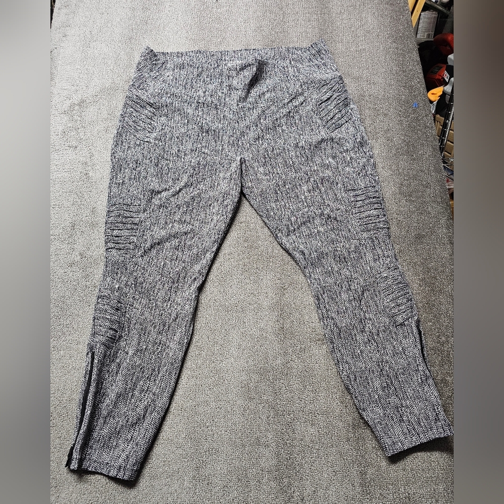 Athleta Women Pants Size 2XL Gray Textured Delancer Textured Mototight Leggings